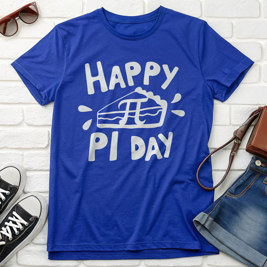 Happy Pi Day T-Shirt - Perfect Gift for Teachers with Pie Slice & Pi Symbol!