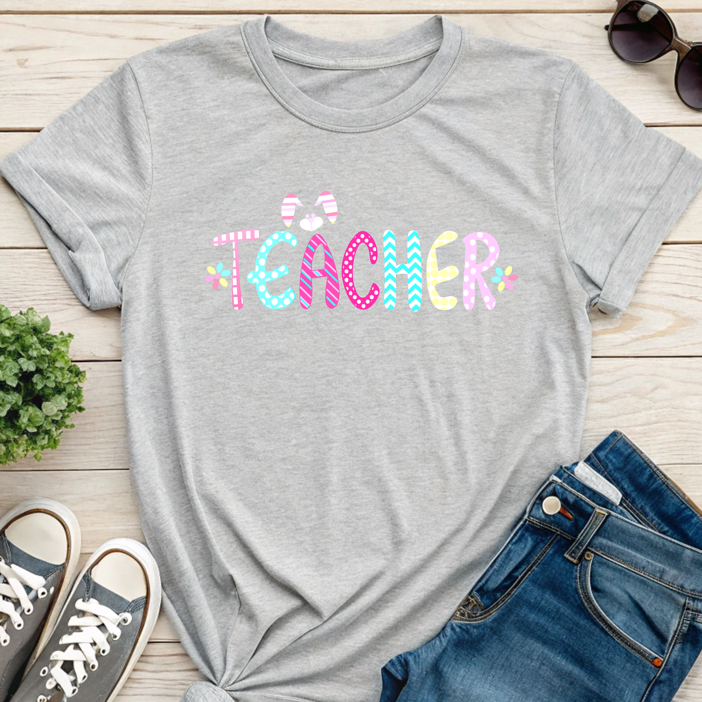 Teacher Easter Letters T-Shirt – The Perfect Easter Gift for Teachers!
