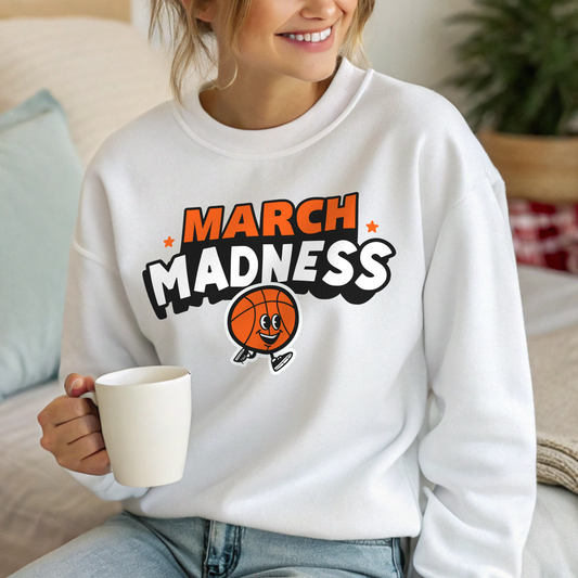March Madness Ball Guy Sweatshirt, Funny Basketball Crewneck Sweatshirt