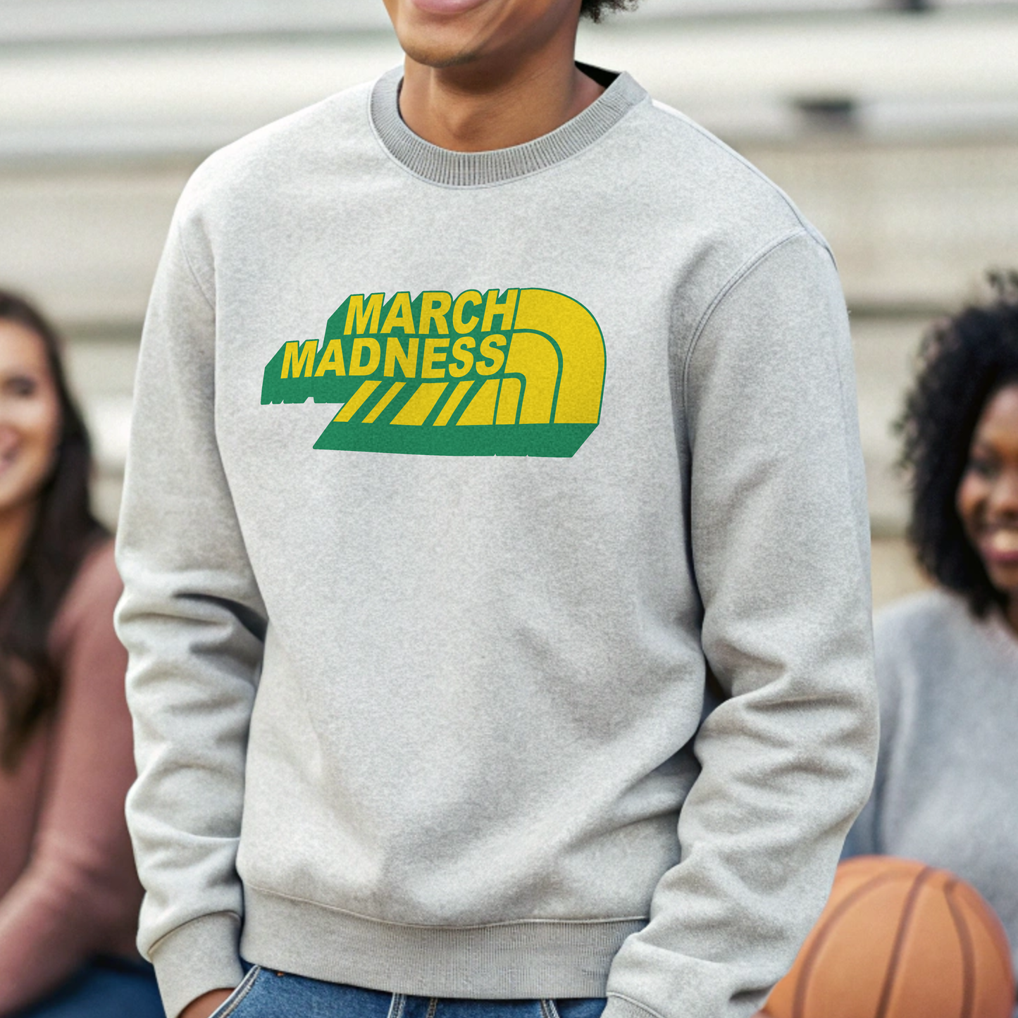 March Madness Logo Crewneck Sweatshirt-Customize with Your Team Colors