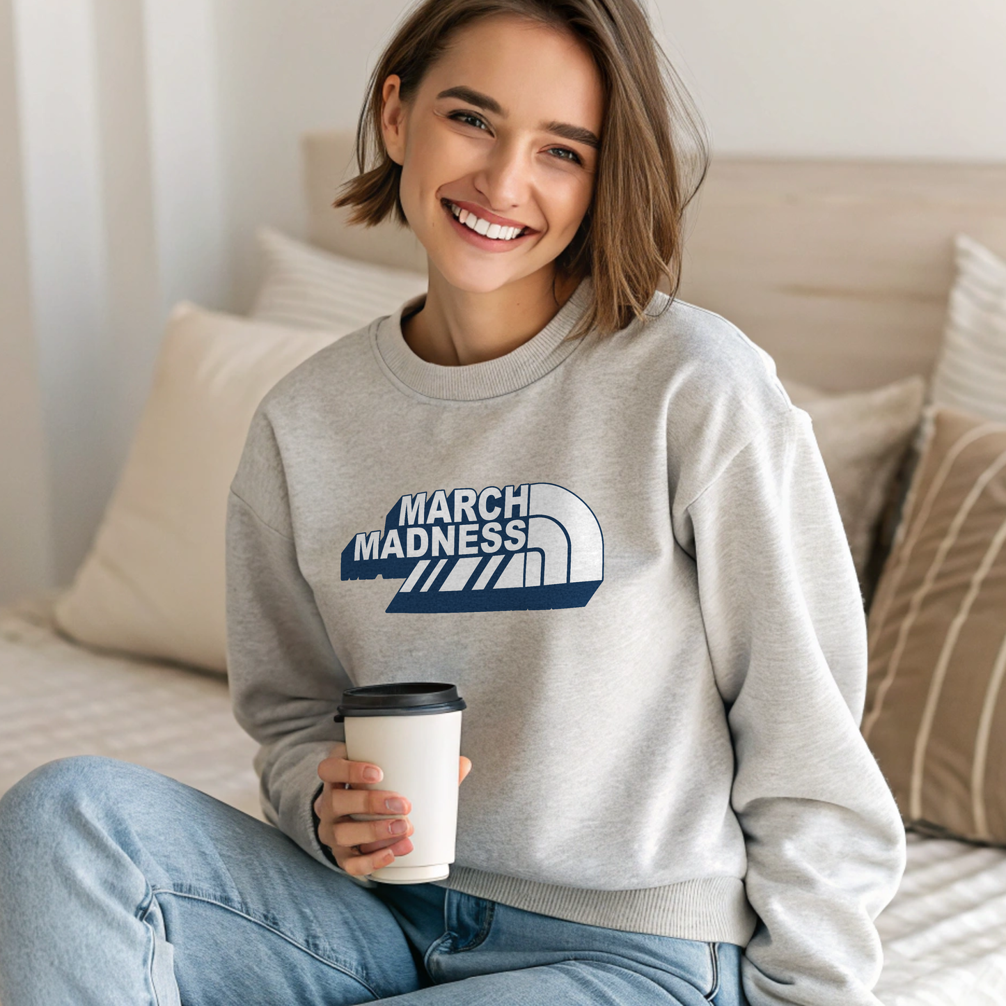 March Madness Logo Crewneck Sweatshirt-Customize with Your Team Colors