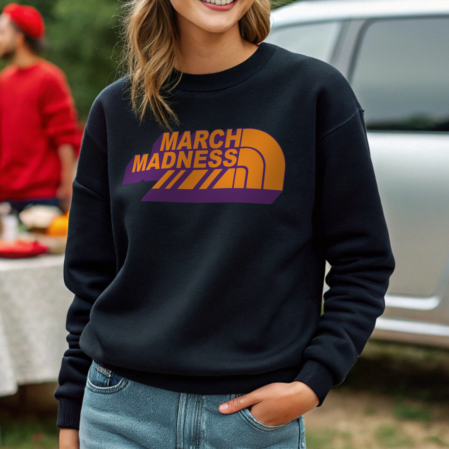 March Madness Logo Crewneck Sweatshirt-Customize with Your Team Colors