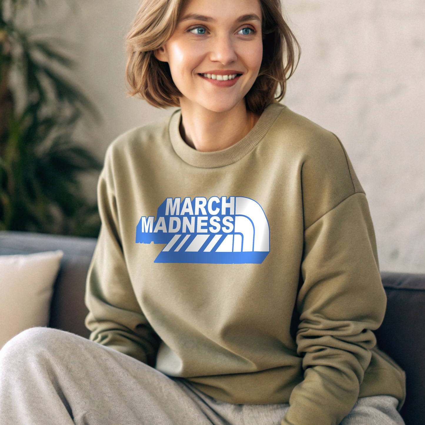 March Madness Logo Crewneck Sweatshirt-Customize with Your Team Colors