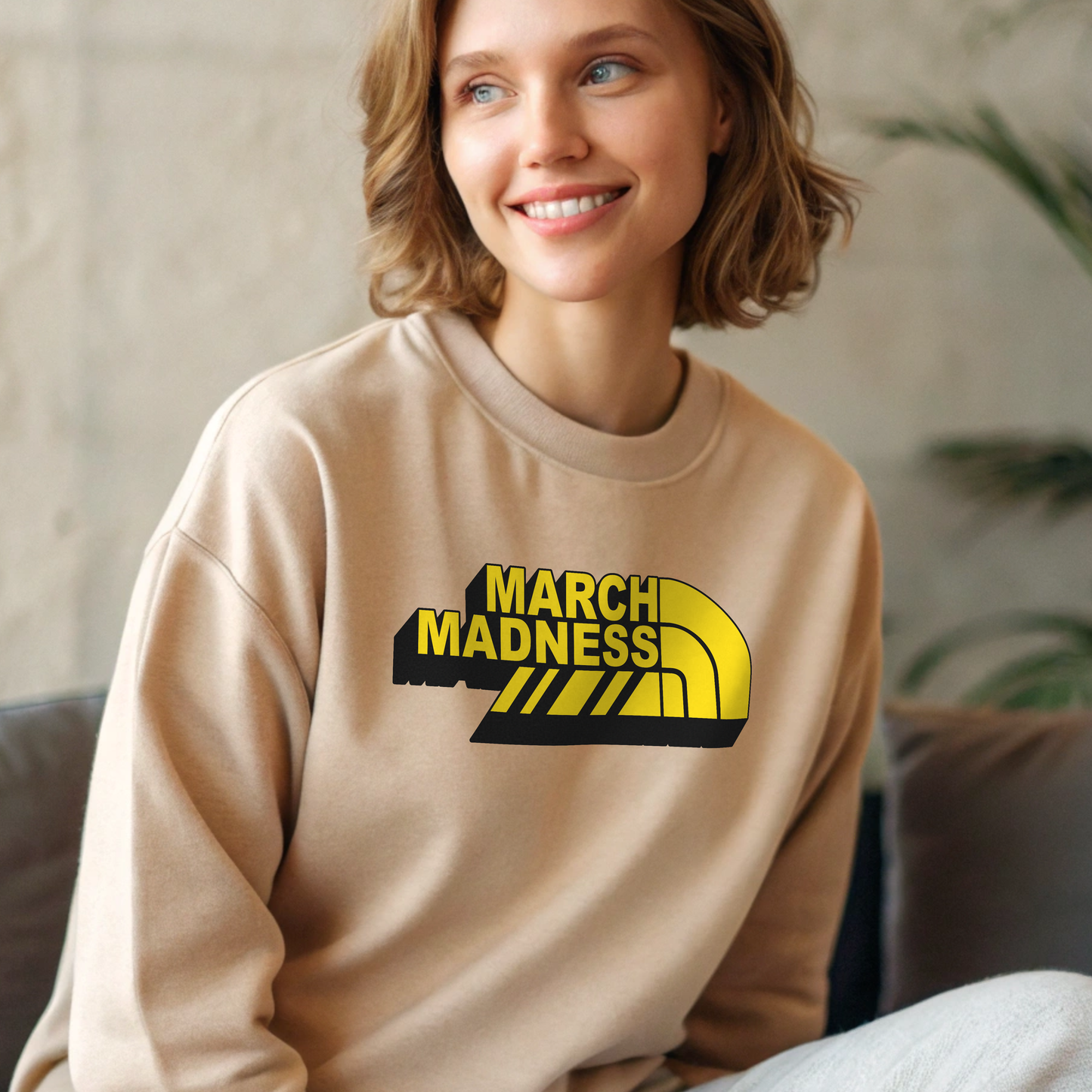 March Madness Logo Crewneck Sweatshirt-Customize with Your Team Colors