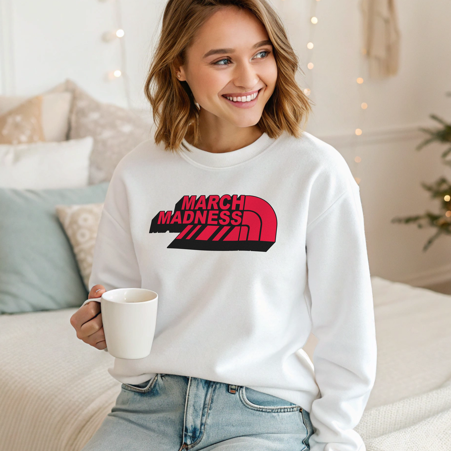March Madness Logo Crewneck Sweatshirt-Customize with Your Team Colors